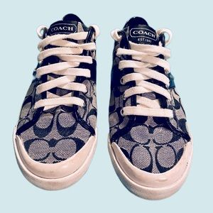 Size 8 Black & White Coach Canvas Shoes